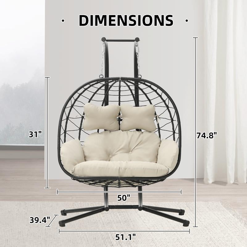 Double Hanging Egg Chair with