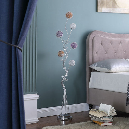 58.5' In 6 Aluminum Led Zeus Metal Floor Lamp